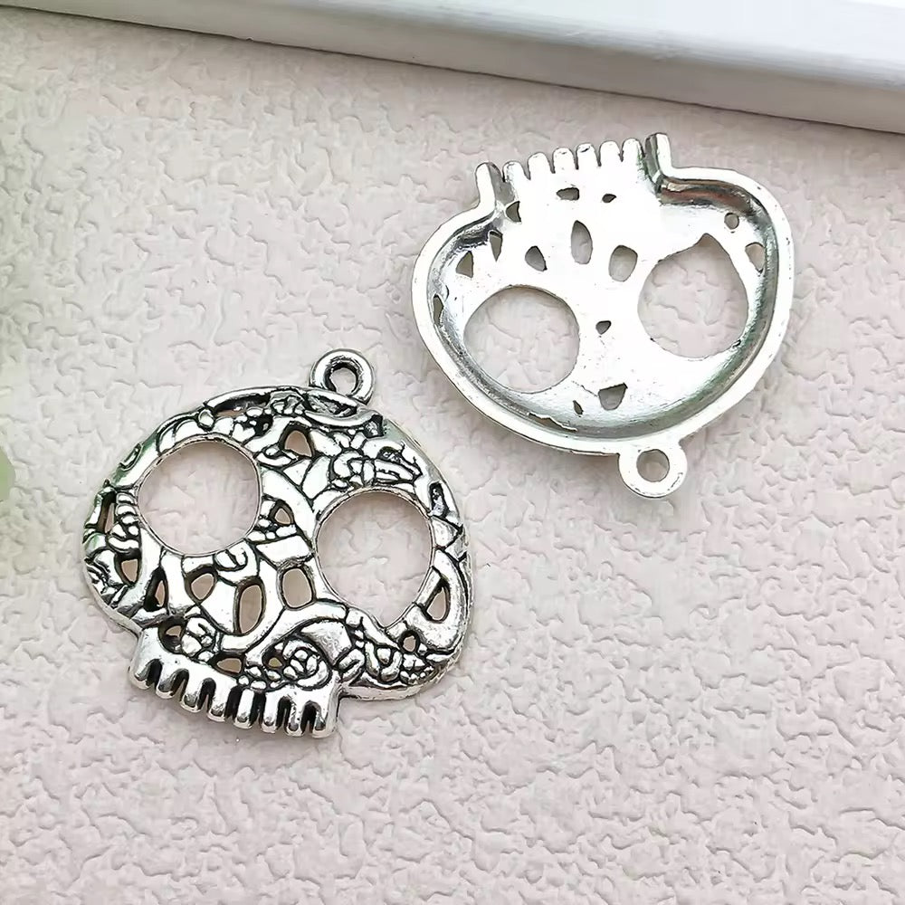 BBB 346 (a) Halloween Skull Gothic charm Alloy Premium ( 1 pc ) Anti Tarnish ( 27 mm )