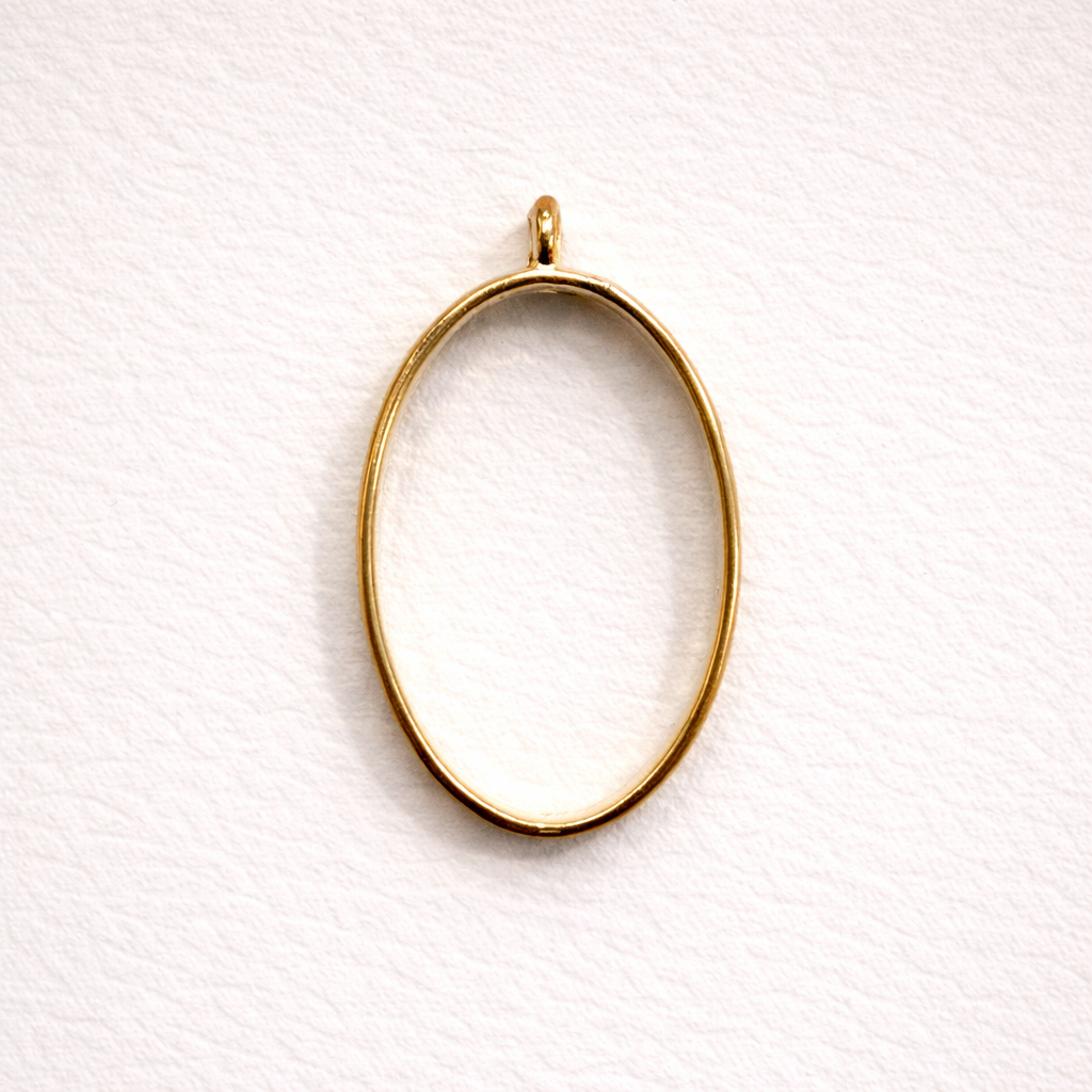 BBB 347 (h) Oval Bezel Alloy Premium ( 1 pc ) Anti Tarnish ( 25*40 mm )