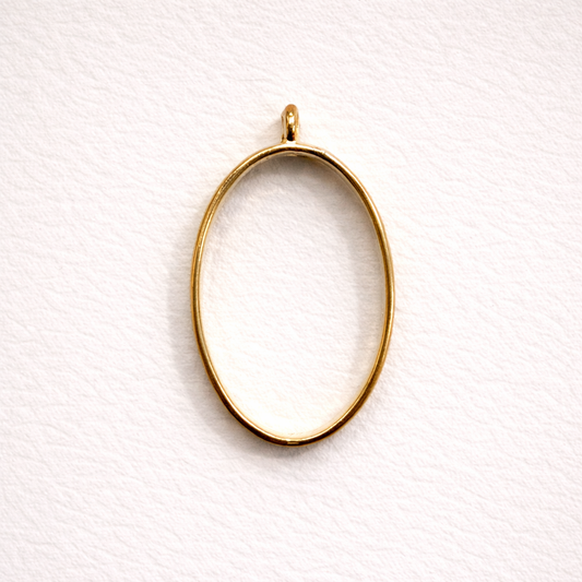 BBB 347 (h) Oval Bezel Alloy Premium ( 1 pc ) Anti Tarnish ( 25*40 mm )