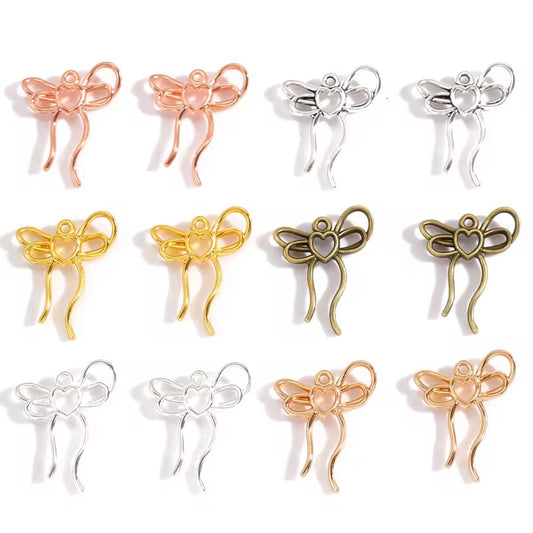 BBB 424 Bow metal Charm ( 1 pc ) High Quality Shine