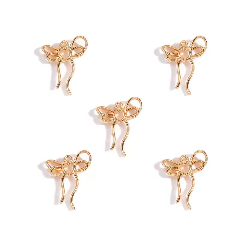 BBB 424 Bow metal Charm ( 1 pc ) High Quality Shine