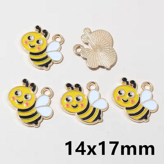 BBB 427 (c) Honey bee Summer Enamel Charm ( 1 pc ) High Quality Shine