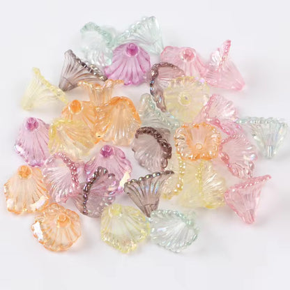 BBB 186 (g) Clear Transparent Trumpet Flower Acrylic Bead ( 1 pc ) ( 11:12 mm )