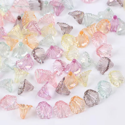 BBB 186 (g) Clear Transparent Trumpet Flower Acrylic Bead ( 1 pc ) ( 11:12 mm )