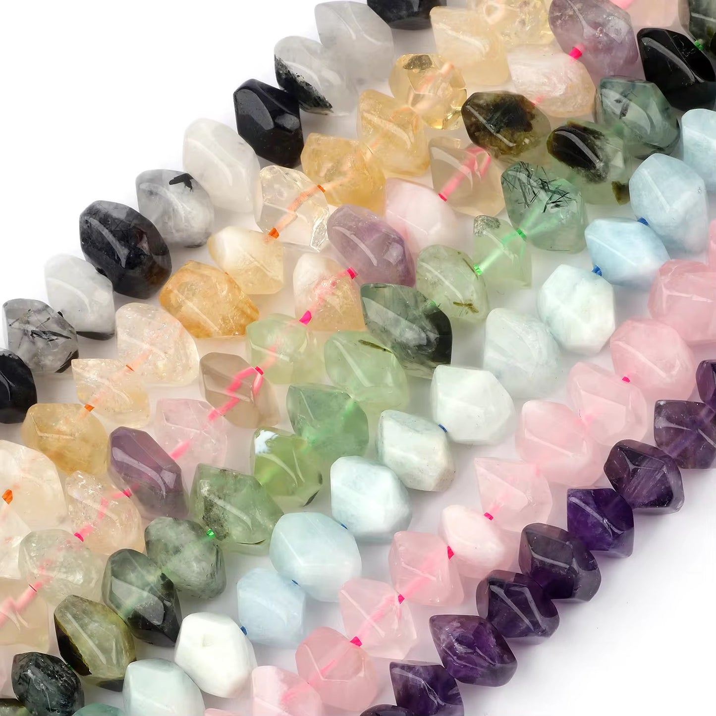 GB03 Natural Faceted Irregular stone bead - Natural Gemstone Bead ( 1 pc ) AAA Quality