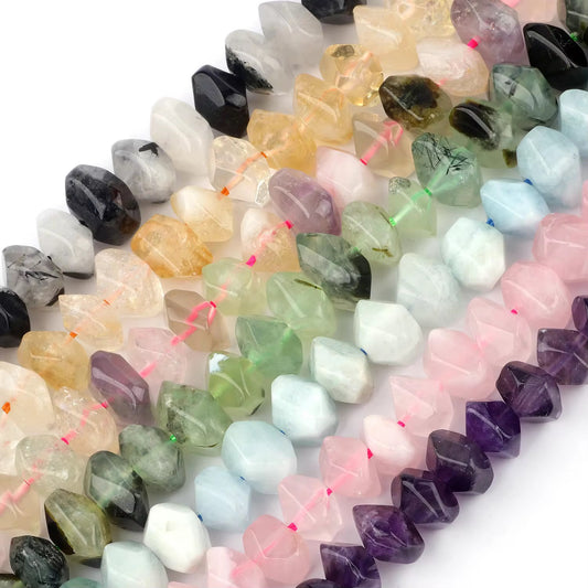 GB03 Natural Faceted Irregular stone bead - Natural Gemstone Bead ( 1 pc ) AAA Quality