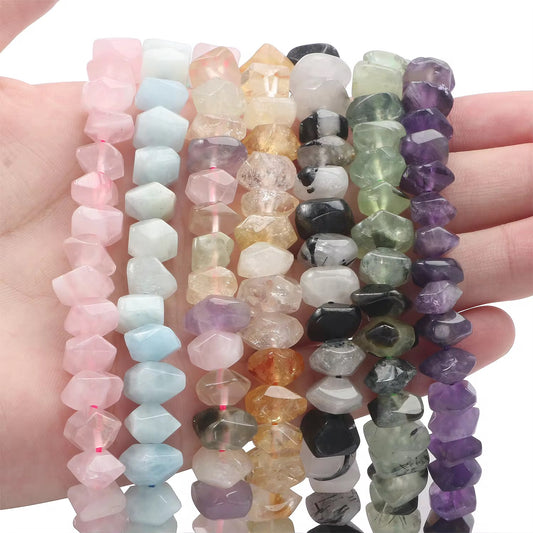 GB03 Natural Faceted Irregular stone bead - Natural Gemstone Bead ( 1 pc ) AAA Quality