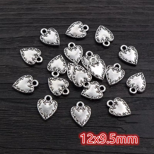 SS 2334 Heart Silver Antique charm ( 1 pc )