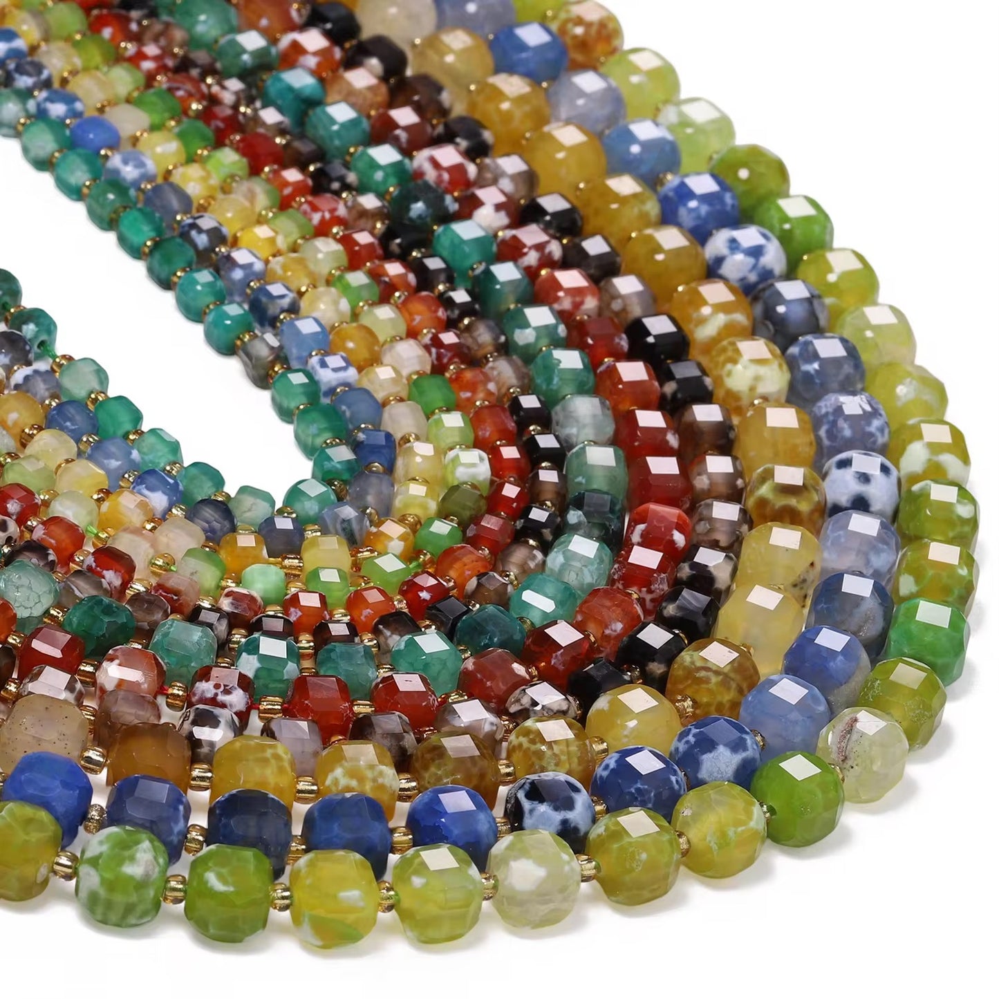 GB06 Cubic Agate stone bead - Natural Gemstone Bead ( 1 pc ) AAA Quality