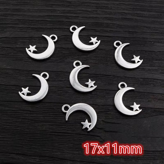 SS 1927 Moon Silver Antique charm ( 1 pc )