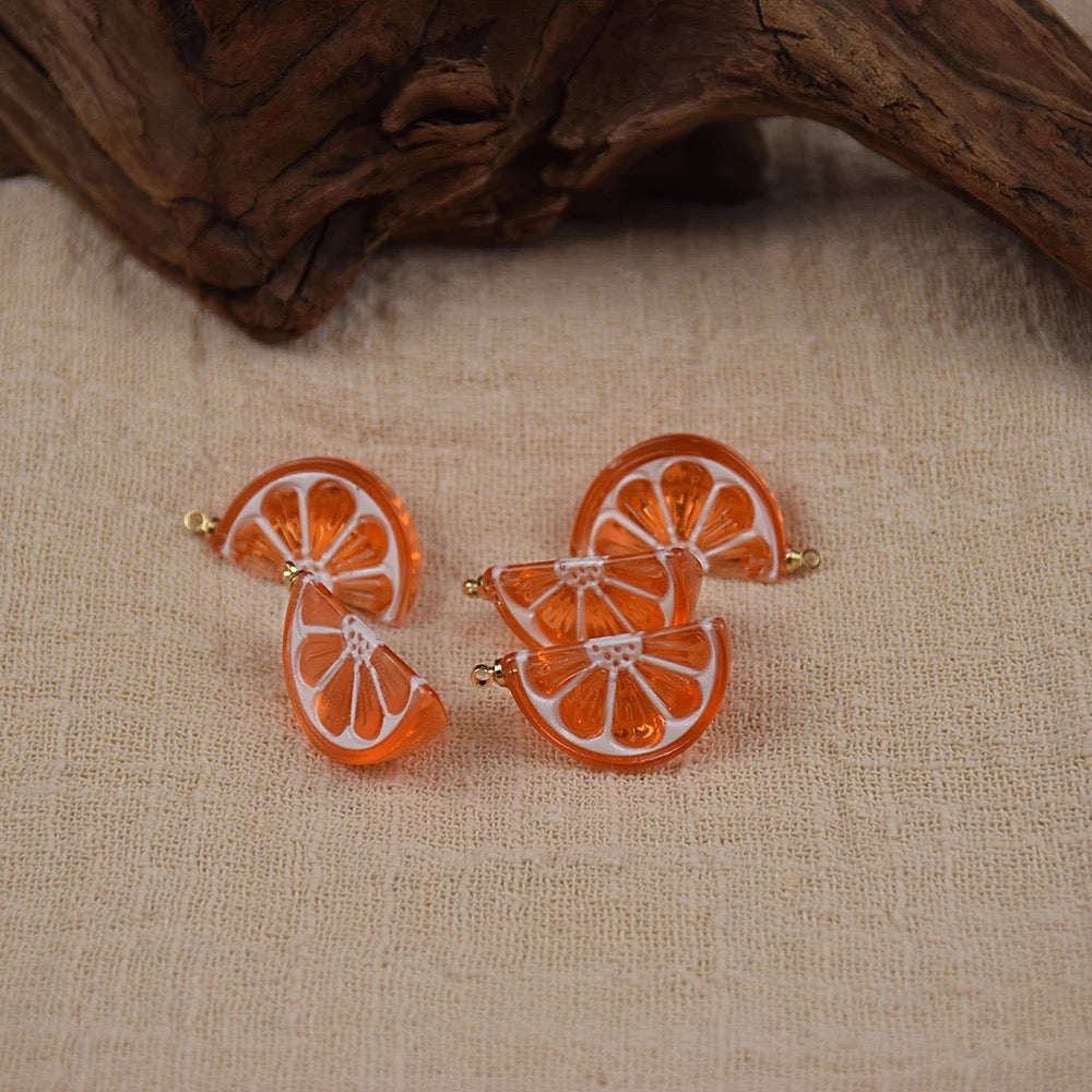 BBB 114 (A) Orange lemon charm ( 1 pc ) Anti tarnish