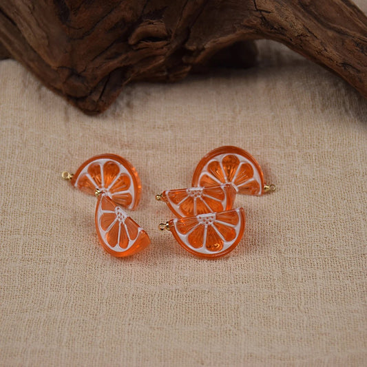 BBB 114 (A) Orange lemon charm ( 1 pc ) Anti tarnish