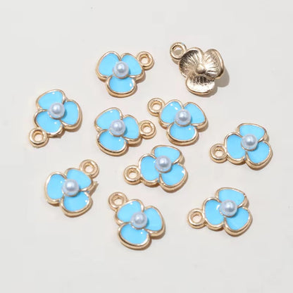 EC01A Flower 3 Petal Enamel Charm ( 1 pc ) High Quality Shine