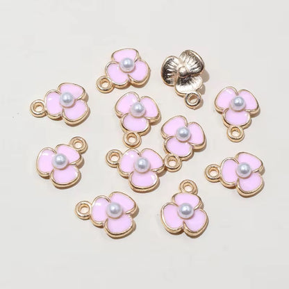 EC01A Flower 3 Petal Enamel Charm ( 1 pc ) High Quality Shine