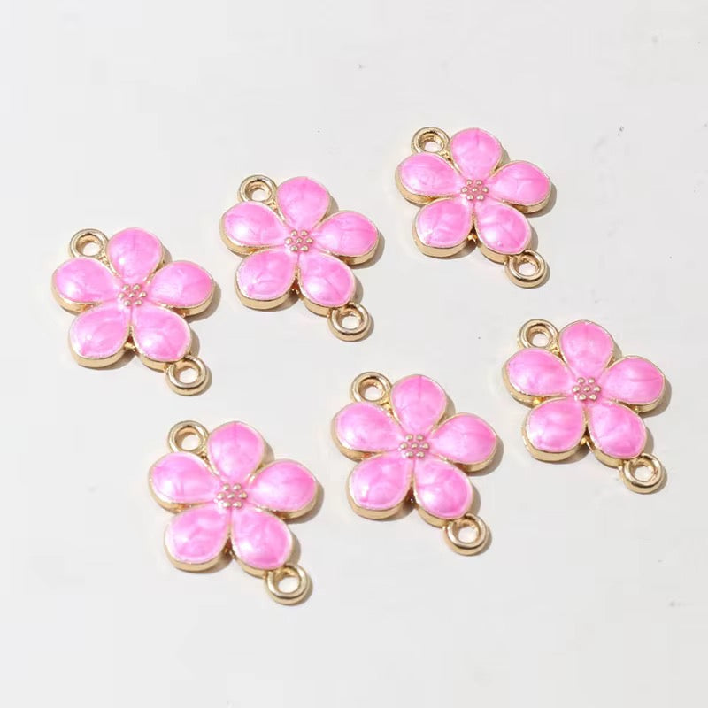 EC01B Flower Connector Enamel Charm ( 1 pc ) High Quality Shine
