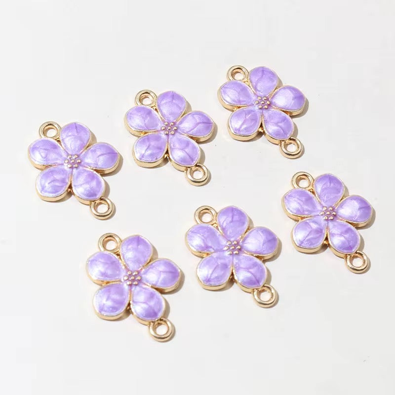 EC01B Flower Connector Enamel Charm ( 1 pc ) High Quality Shine