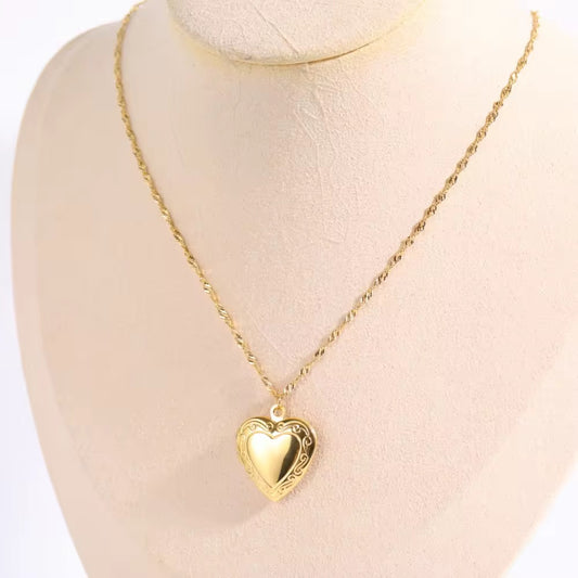 CZ 2282 Heart Locket pendant 14k gold plated charm ( 1 pc ) - anti tarnish