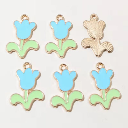 EC01D Tulip Flower Enamel Charm ( 1 pc ) High Quality Shine
