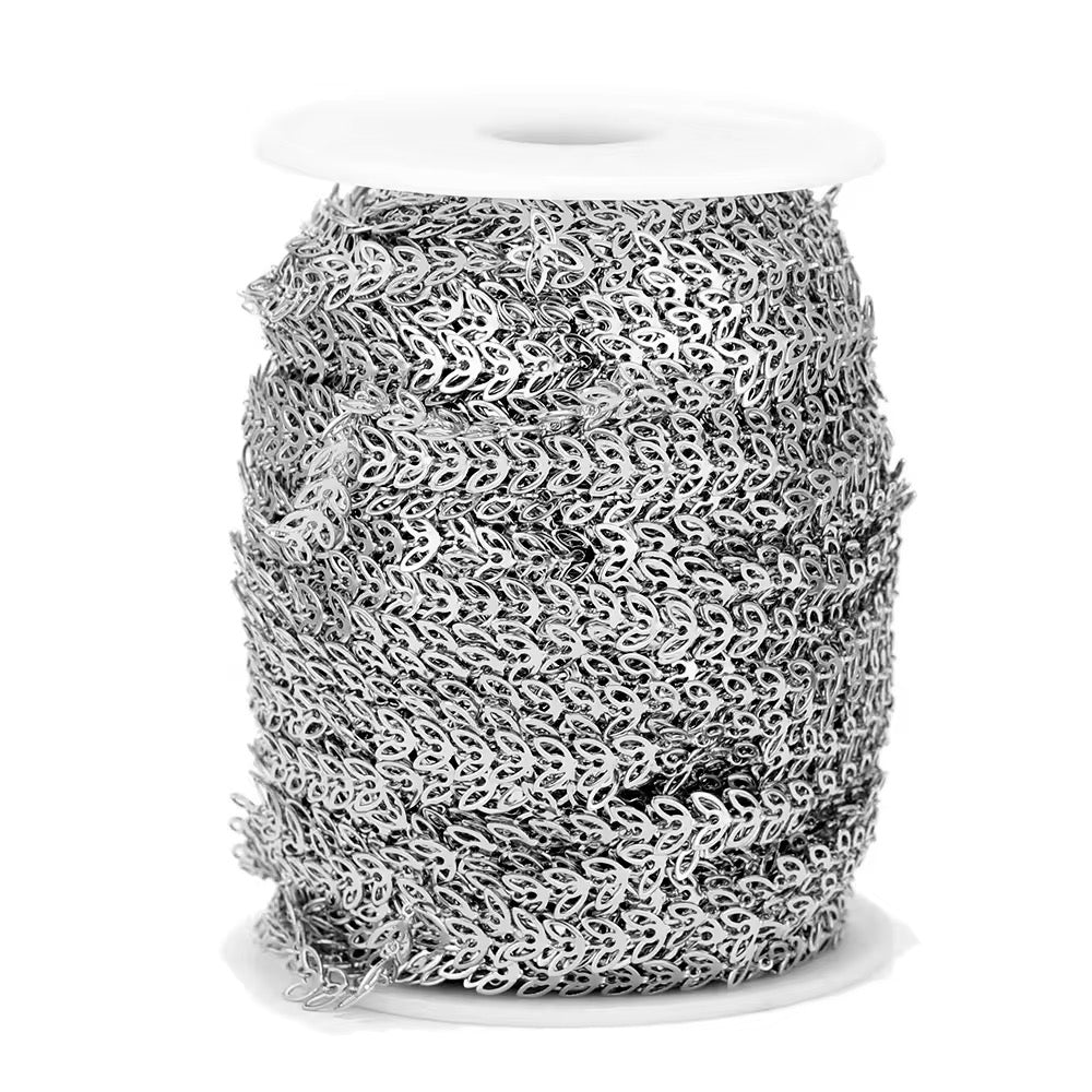 CN 309 Leaf Chain Silver plated chain ( 1 feet ) Anti tarnish