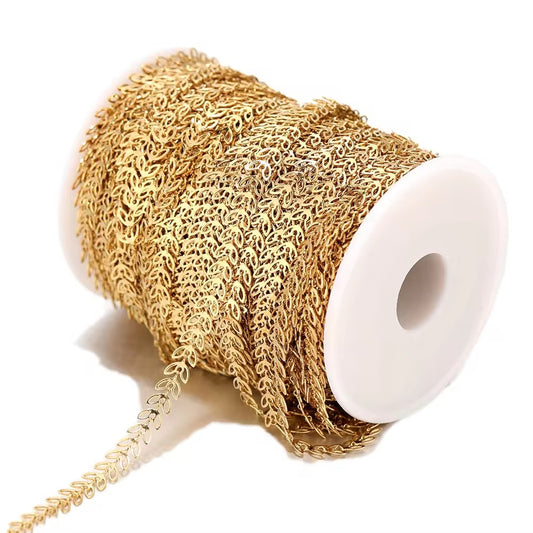 CN 308 Leaf Chain 18k Gold plated chain ( 1 feet ) Anti tarnish