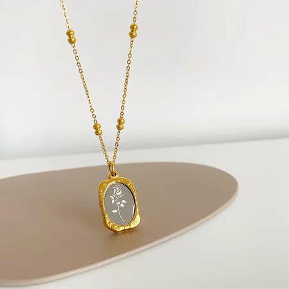 NSJ35F Vintage Rose Necklace - 18k gold pvd plated