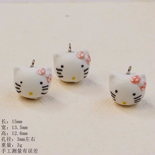 SS 1102 Cute Cat Ceramic bead ( 1 pc ) Porcelian Ceramic