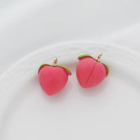 RC 731 Peach Fruit charm ( 1 pc ) Anti tarnish
