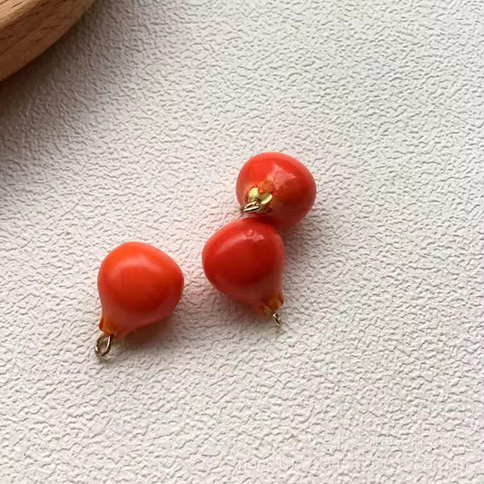 SS 2887 Pomegranate Fruit charm ( 1 pc ) Anti tarnish