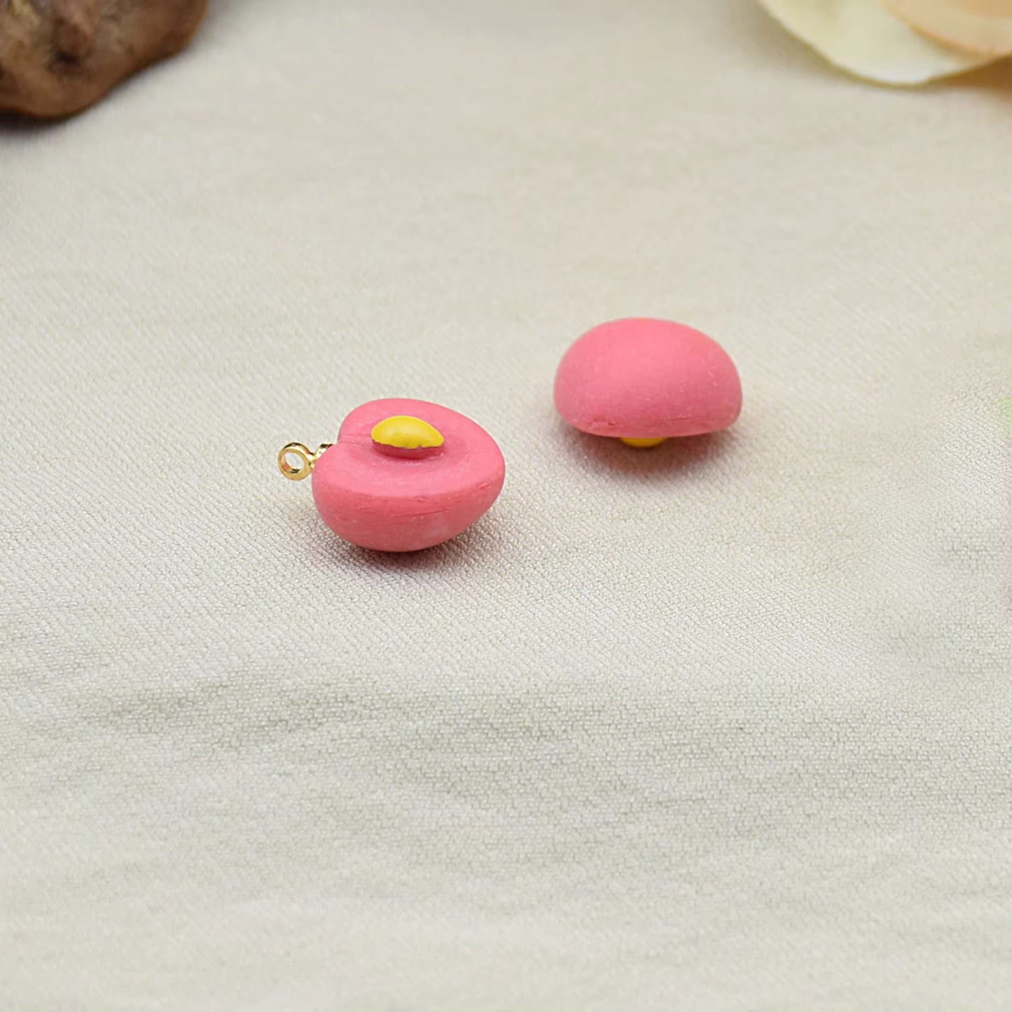 SS 2888 Half Cut Peach Fruit charm ( 1 pc ) Anti tarnish