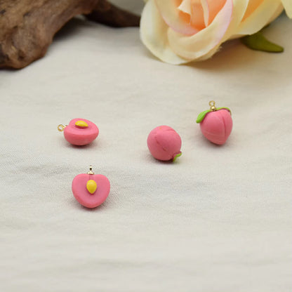SS 2888 Half Cut Peach Fruit charm ( 1 pc ) Anti tarnish