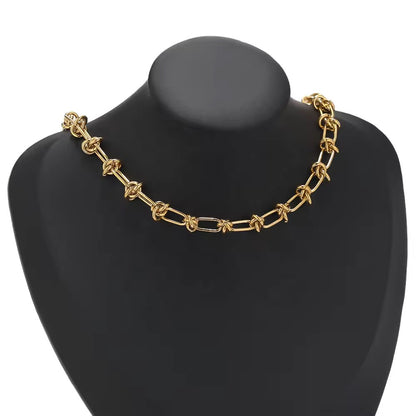 DIYS95 Chunky knot 18k Gold PVD Plated Stainless steel chain ( 1 feet ) Anti tarnish