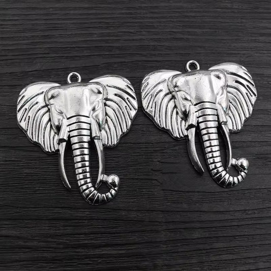 MC01G Elephant Big Metal Charm ( 1 pc ) High Quality Shine