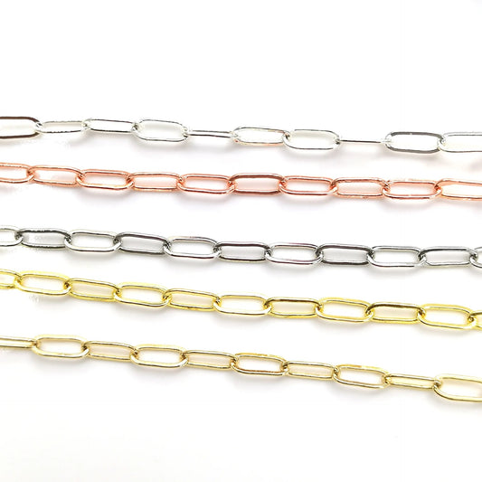 CN 126 Paper clip silver plated chain ( 1 feet ) Anti tarnish