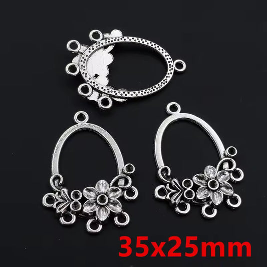MC01M Floral Boho Connector Metal Charm ( 1 pc ) High Quality Shine