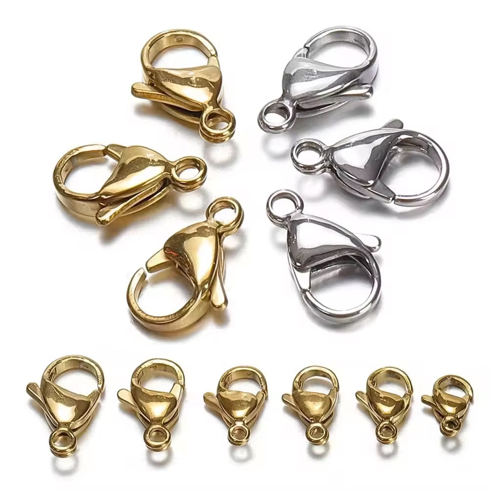SS 385 18k Stainless steel gold plated lobster clasp Anti tarnish ( 1 pc )