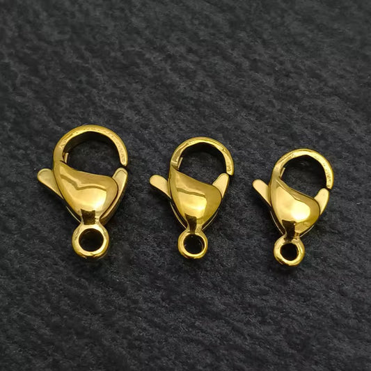 SS 385 18k Stainless steel gold plated lobster clasp Anti tarnish ( 1 pc )