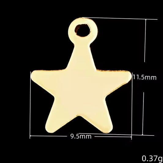 SC12M Star 18k gold PVD plated 316 Stainless steel stamping blanks ( 1 pc ) Anti tarnish