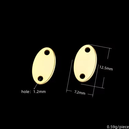 SC12O Oval 18k gold PVD plated 316 Stainless steel stamping blanks ( 1 pc ) Anti tarnish