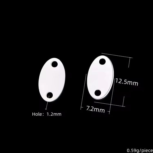 SS 3123 Oval Silver plated 316 Stainless steel stamping blanks ( 1 pc ) Anti tarnish