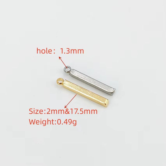 SS 3126 Bar Charm 18k gold PVD plated 316 Stainless steel ( 1 pc ) Anti tarnish
