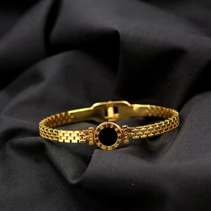 BSJ15C Roman letter watch bracelet - 18k gold PVD plated 316 stainless steel - Anti tarnish