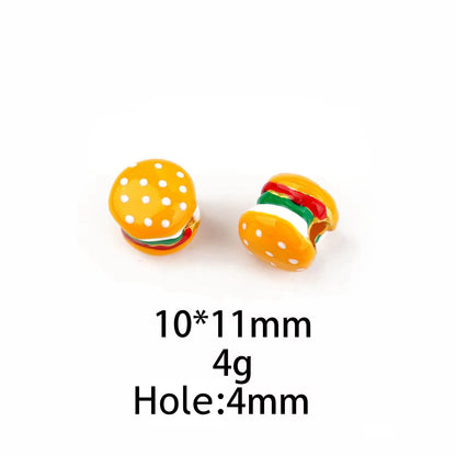 SS 3134 Burger Enamel Bead Charm - 14k Gold plated ( 1 pc ) Premium Collectible | Anti tarnish