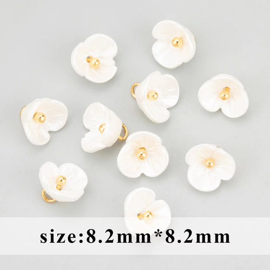CZ 2306 Pearl flower charm 18k gold plated ( 1 pc ) - anti tarnish