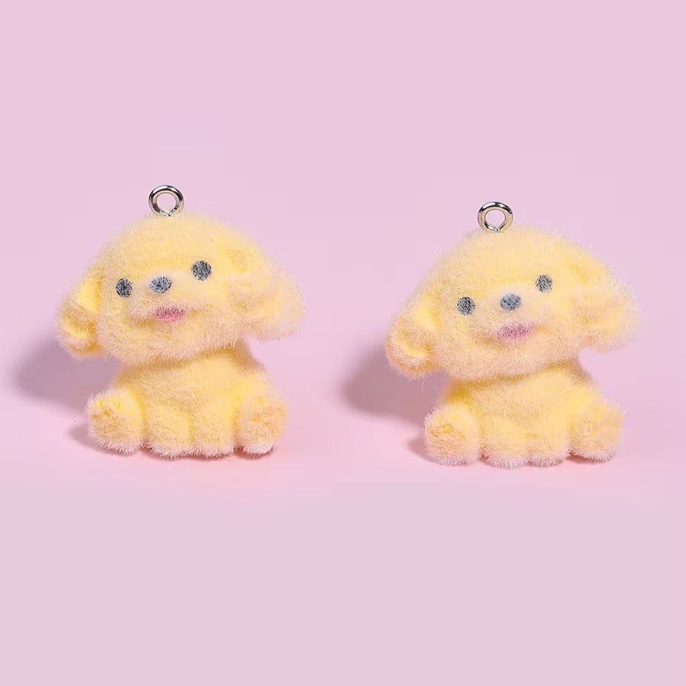 BBB 267 (c) Fur Doggy Orange 3D Flocking Resin charm ( 1 pc ) with Hook ( no keyring ) ( 95 mm )