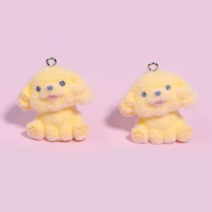 BBB 267 (c) Fur Doggy Orange 3D Flocking Resin charm ( 1 pc ) with Hook ( no keyring ) ( 95 mm )