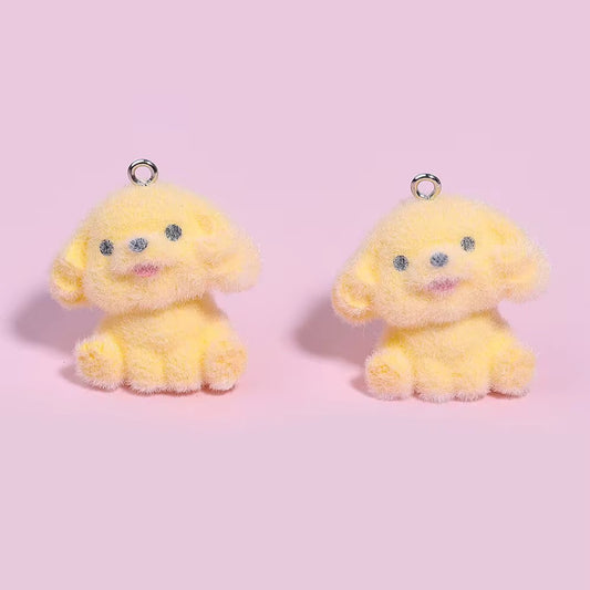 BBB 267 (c) Fur Doggy Orange 3D Flocking Resin charm ( 1 pc ) with Hook ( no keyring ) ( 95 mm )
