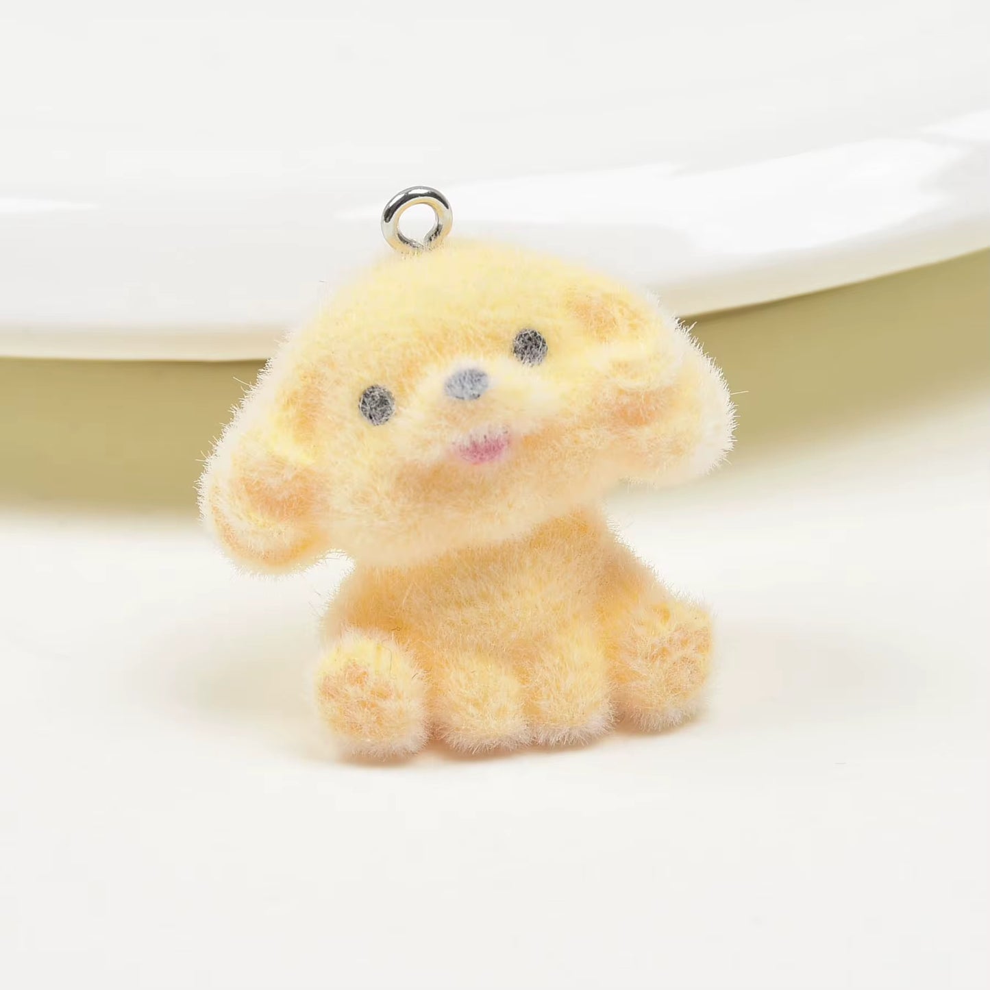 BBB 267 (c) Fur Doggy Orange 3D Flocking Resin charm ( 1 pc ) with Hook ( no keyring ) ( 95 mm )