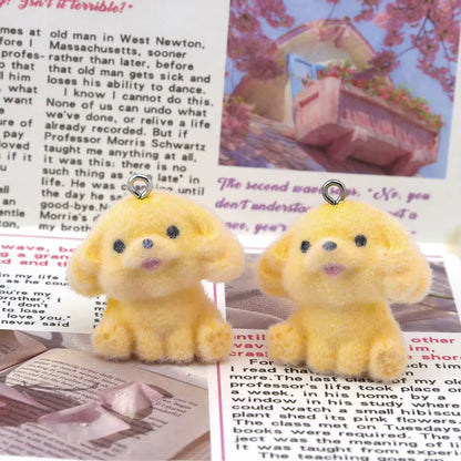 BBB 267 (c) Fur Doggy Orange 3D Flocking Resin charm ( 1 pc ) with Hook ( no keyring ) ( 95 mm )