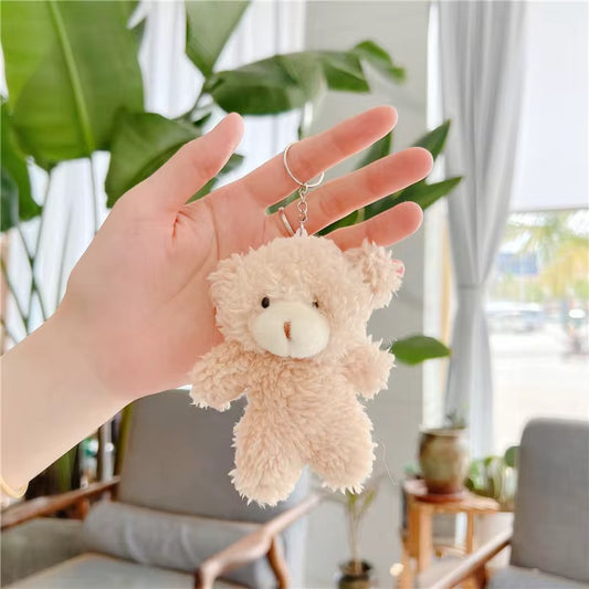 Light Brown Teddy Bear Cute 3D Plush Toy Keychain ( 1 pc ) ( 14:6 cm )