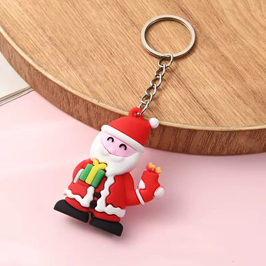 BBB 268 (k) Santa with Gift Christmas Cartoon PVC pendant charm ( 1 pc ) ( No Keyring )